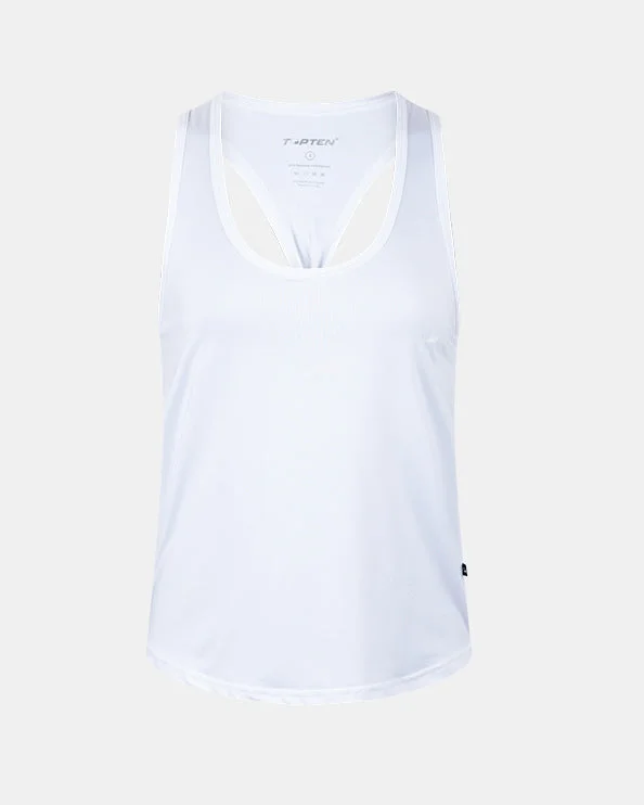 Oil And Gaz Trendy Fitness Plain Regular Fit Tank White