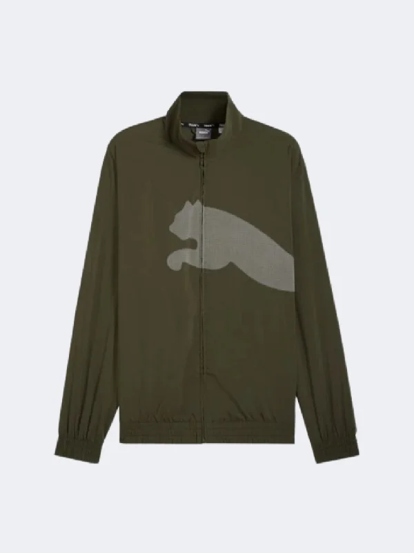 Puma Train Big Cat Woven Men Training Jacket Olive