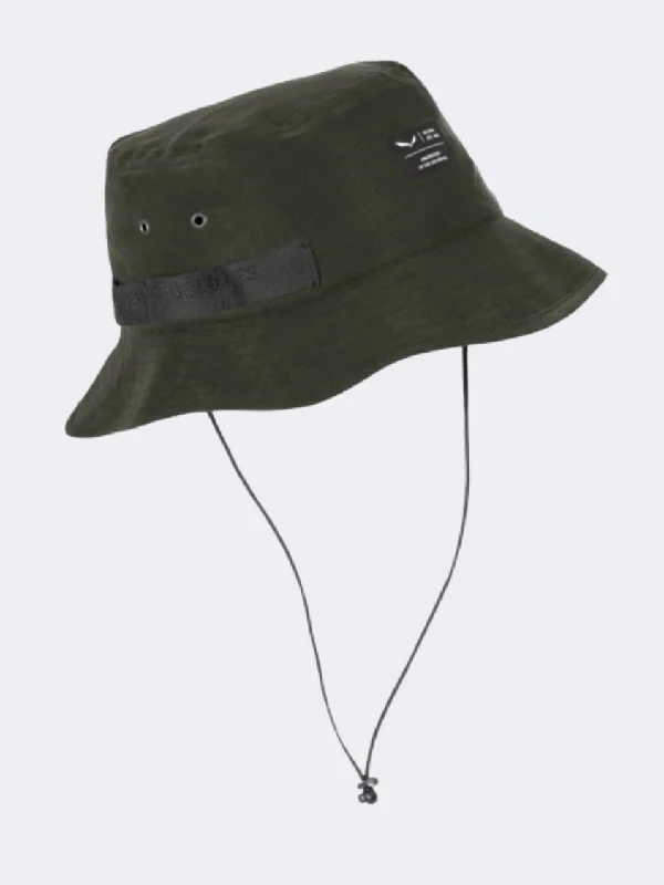 Salewa Puez Hemp Brimmed Unisex Hiking Hatdark Olive