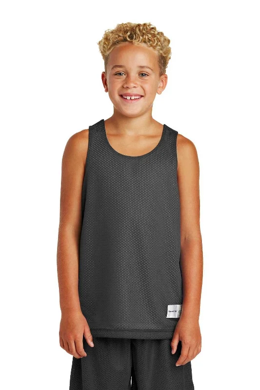 Sport-Tek YST500 Youth PosiCharge Classic Mesh Reversible Tank - Iron Gray White