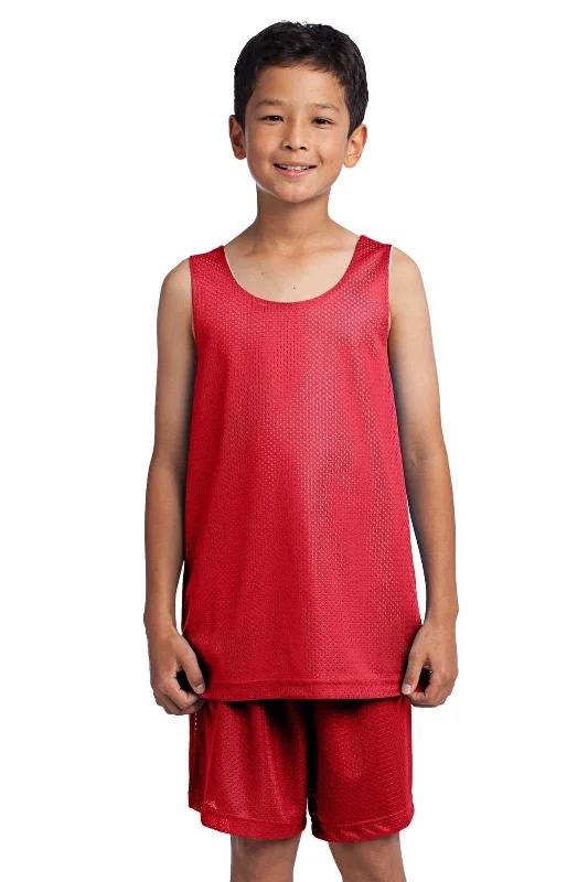 Sport-Tek YST500 Youth PosiCharge Classic Mesh Reversible Tank - True Red