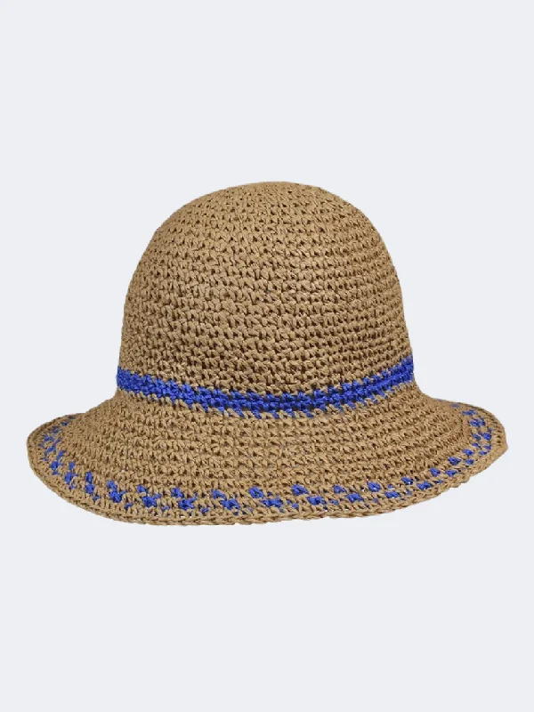 Stamion Crochet Women Beach Hat Natural/Blue