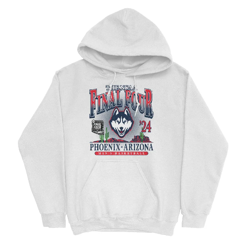 UCONN MBB 2024 Final Four Phoenix White Hoodie by Retro Brand