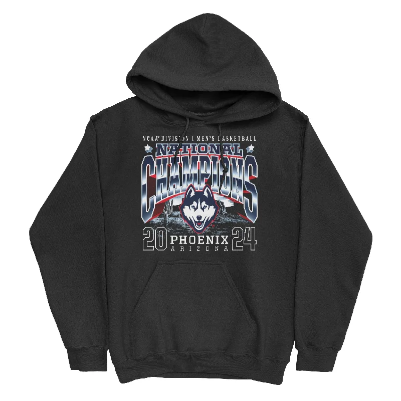 UCONN MBB 2024 National Champions Desert Streetwear Black Hoodie