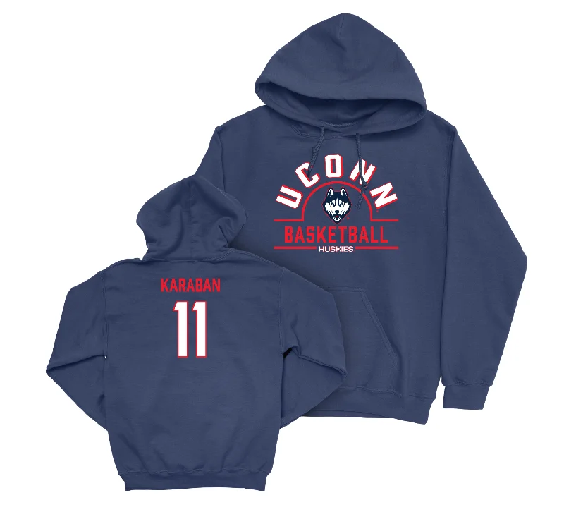 UConn Men's Basketball Arch Navy Hoodie - Alex Karaban | #11