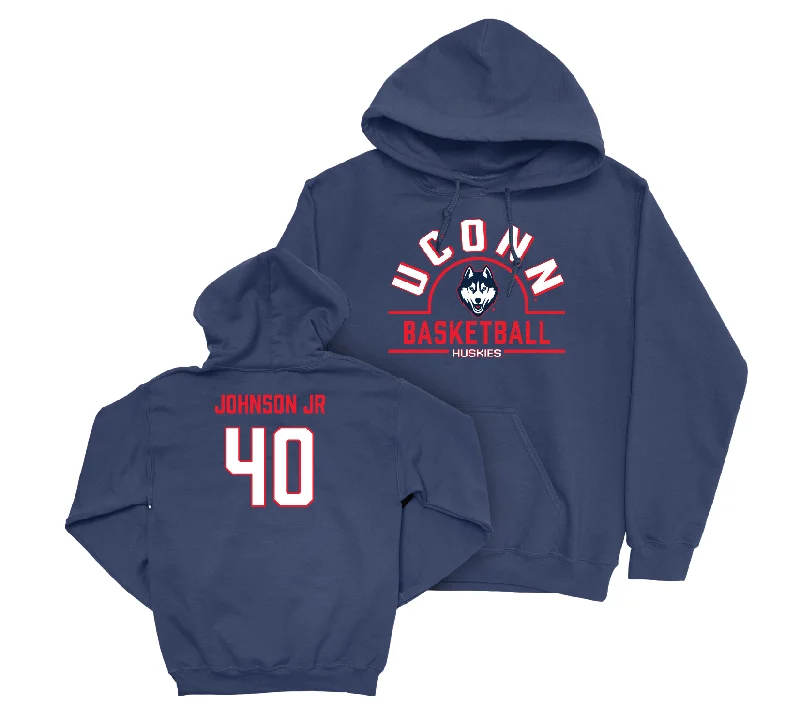 UConn Men's Basketball Arch Navy Hoodie - Andre Johnson Jr | #40