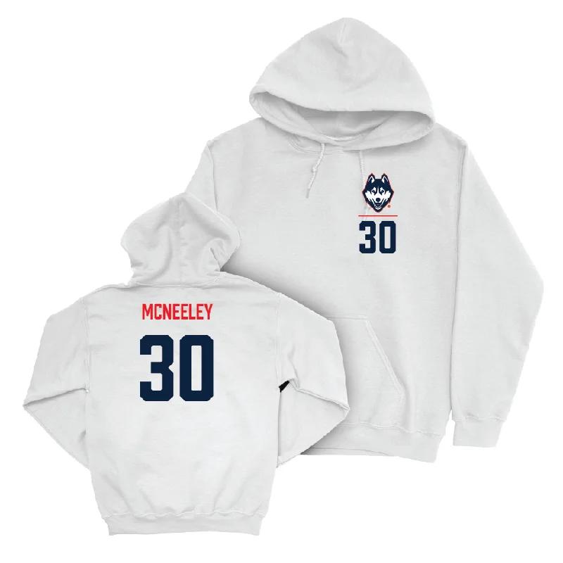 UConn Men's Basketball Logo White Hoodie  - Liam McNeeley