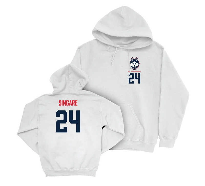 UConn Men's Basketball Logo White Hoodie - Youssouf Singare | #24