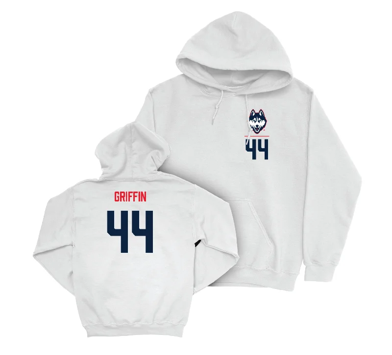 UConn Women's Basketball Logo White Hoodie - Aubrey Griffin | #44