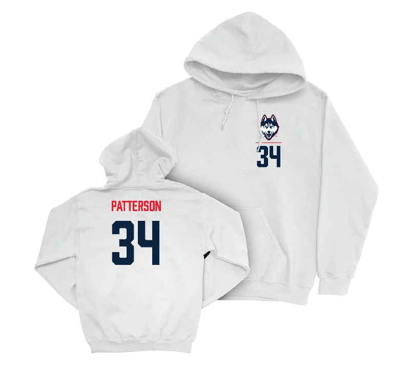 UConn Women's Basketball Logo White Hoodie - Ayanna Patterson | #34