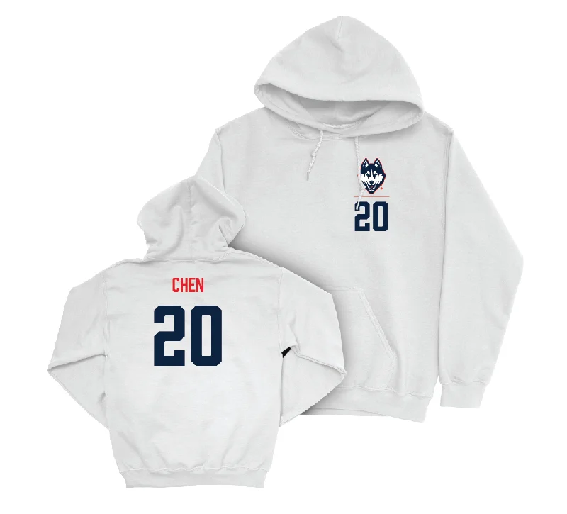 UConn Women's Basketball Logo White Hoodie  - Kaitlyn Chen