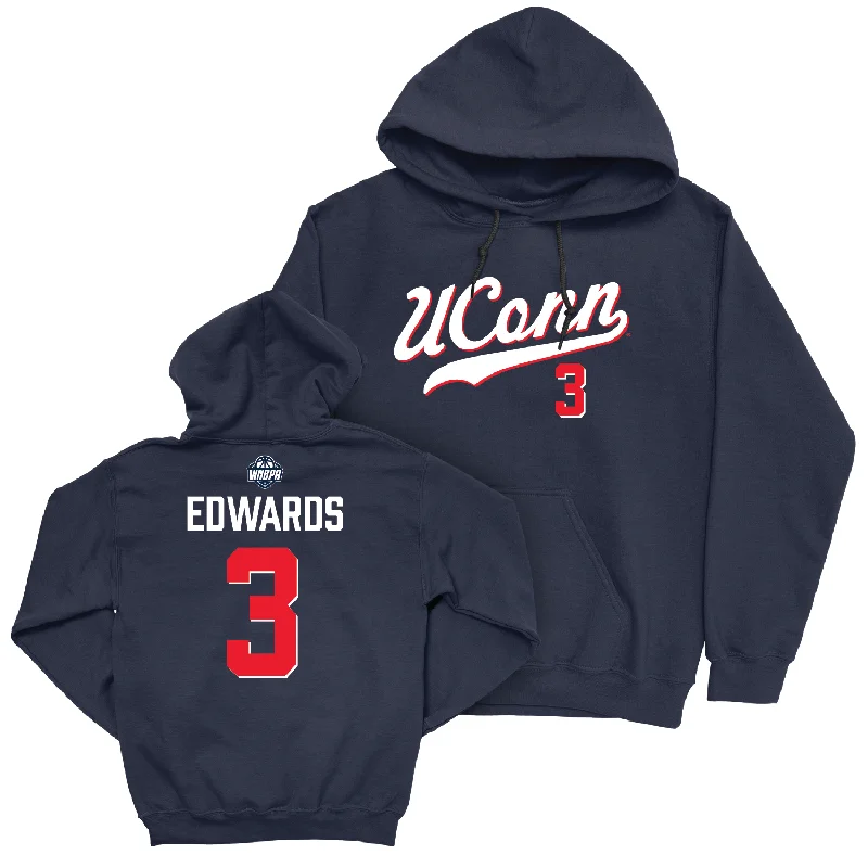 Legacy Collection: UConn Women's Basketball Navy Script Hoodie - Aailyah Edwards | #3