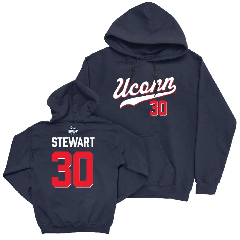 Legacy Collection: UConn Women's Basketball Navy Script Hoodie - Breanna Stewart | #30