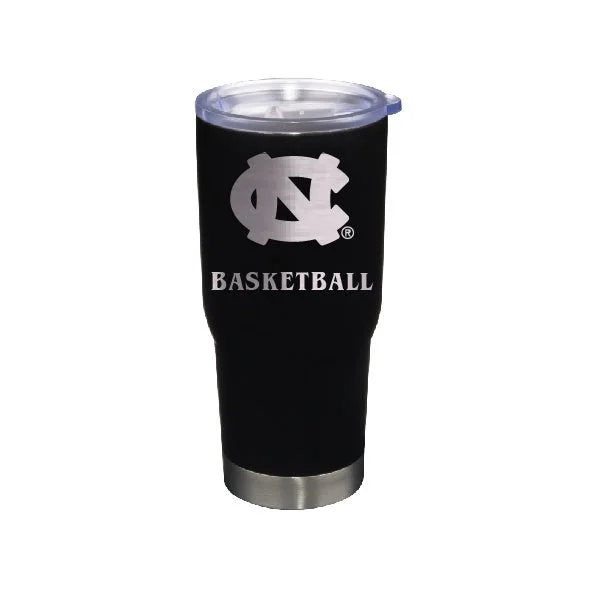 UNC Basketball Tumbler Travel Mug Black Stainless Steel 22 oz