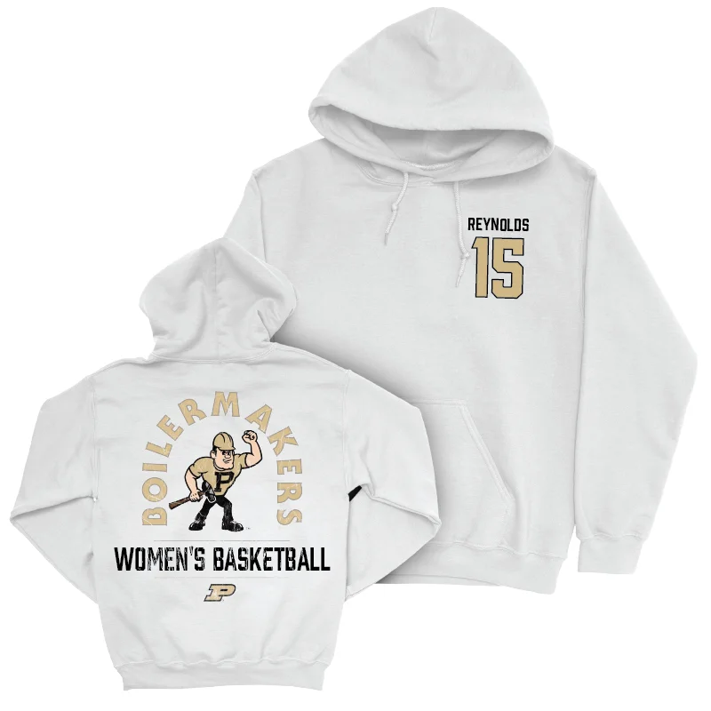 Women's Basketball White Mascot Hoodie - Mila Reynolds | #15