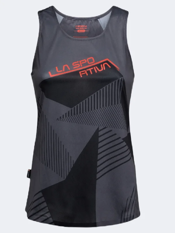 La Sportiva Comp Women Climbing Tank Carbon/Cherry Tomato