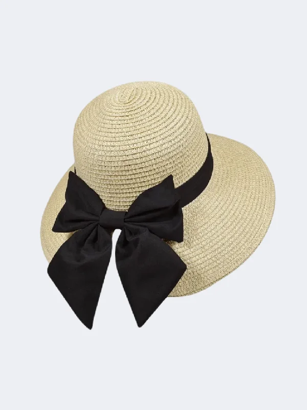 Stamion Cloche Women Beach Hat Natural/Black