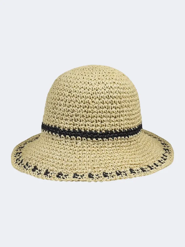 Stamion Crochet Women Beach Hat Natural/Black