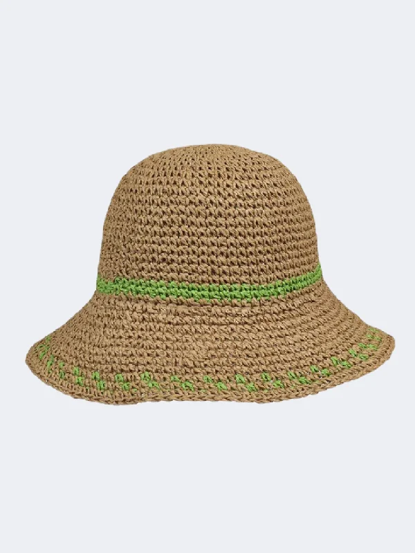 Stamion Crochet Women Beach Hat Natural/Green