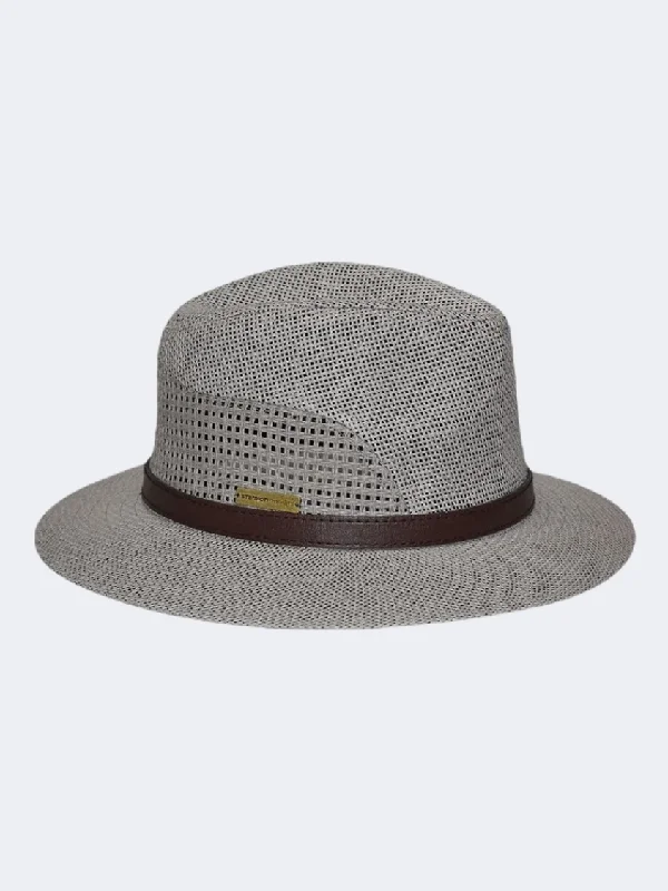 Stamion Peforated Men Beach Hat Light Grey