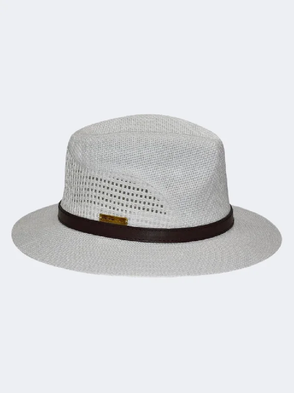 Stamion Peforated Men Beach Hat White