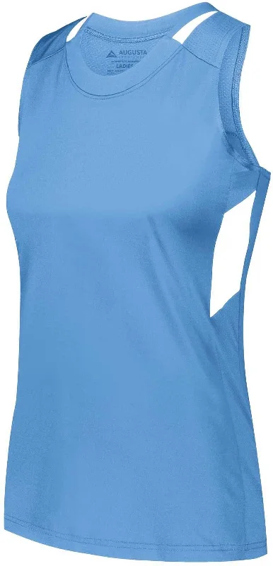 Augusta 2436 Ladies Crossover Tank - Columbia Blue White