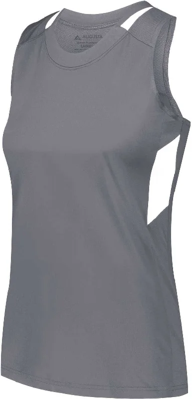 Augusta 2436 Ladies Crossover Tank - Graphite White