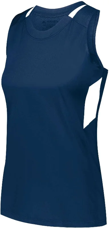 Augusta 2436 Ladies Crossover Tank - Navy White