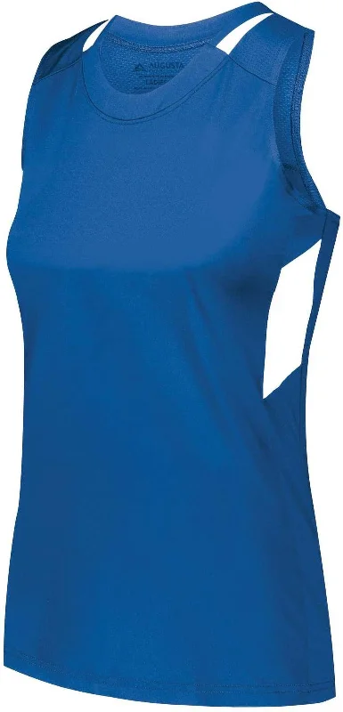 Augusta 2436 Ladies Crossover Tank - Royal White