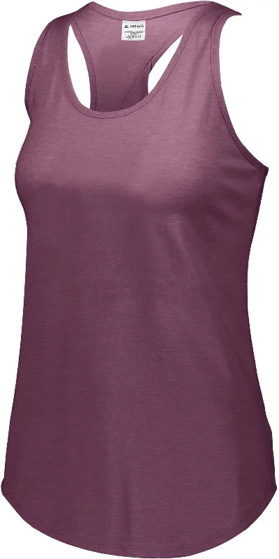 Augusta 3078 Ladies Lux Tri-Blend Tank - Maroon Heather