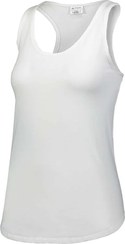 Augusta 3078 Ladies Lux Tri-Blend Tank - White