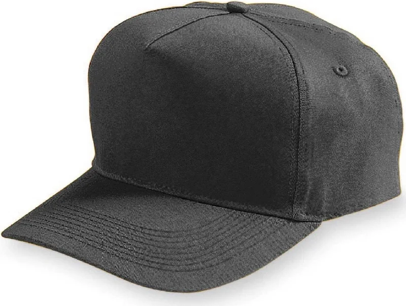 Augusta 6202 Five-Panel Cotton Twill Cap - Black