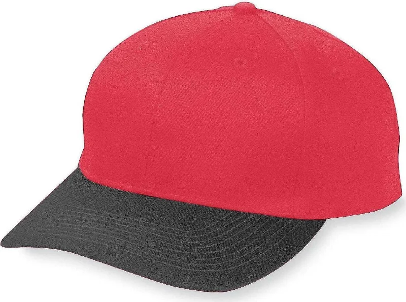 Augusta 6204 Six-Panel Cotton Twill Low-Profile Cap - Red Black