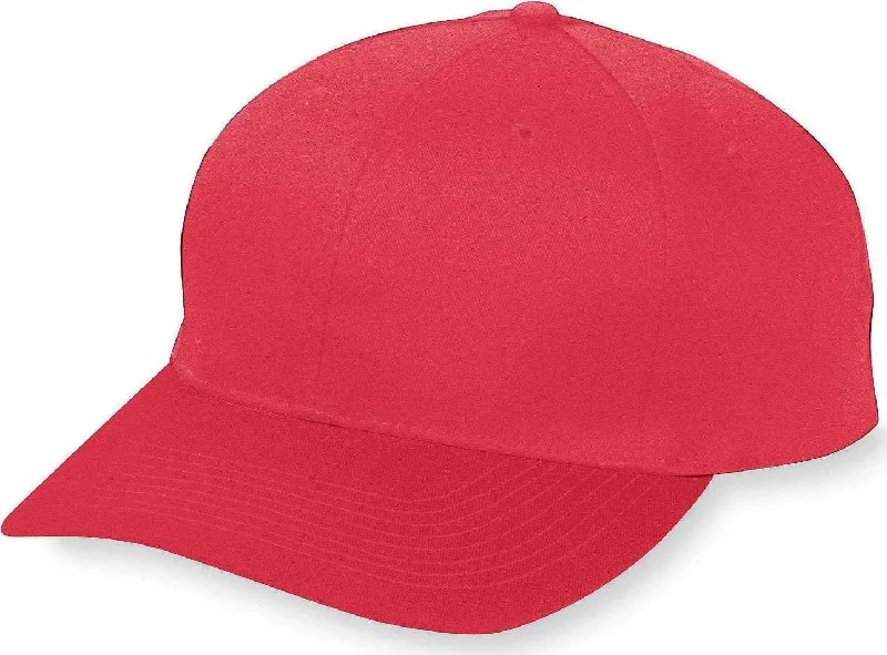 Augusta 6204 Six-Panel Cotton Twill Low-Profile Cap - Red