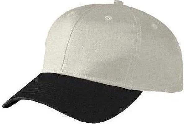 Augusta 6204 Six-Panel Cotton Twill Low-Profile Cap - Silver Gray Black