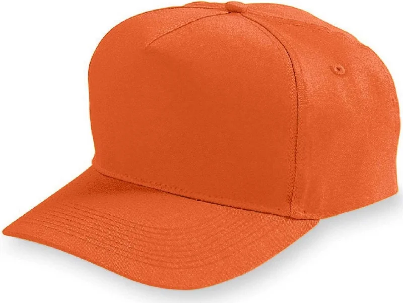 Augusta 6207 Five-Panel Cotton Twill Cap - Youth - Orange