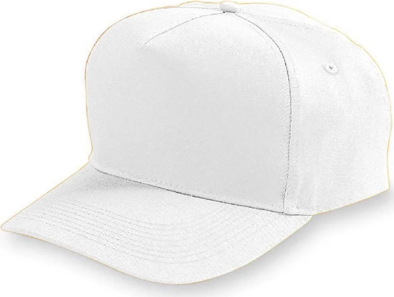 Augusta 6207 Five-Panel Cotton Twill Cap - Youth - White