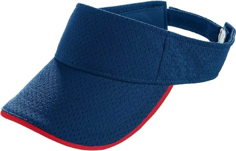 Augusta 6223 Athletic Mesh Two-Color Visor - Navy Red