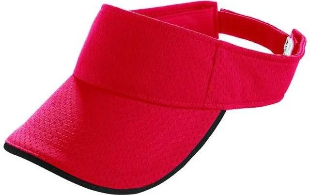 Augusta 6223 Athletic Mesh Two-Color Visor - Red Black