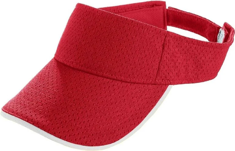 Augusta 6223 Athletic Mesh Two-Color Visor - Red White