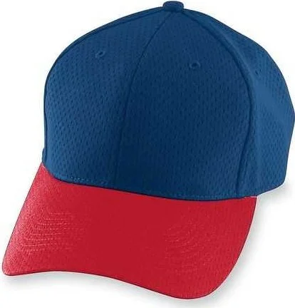 Augusta 6236 Athletic Mesh Cap - Youth - Navy Red