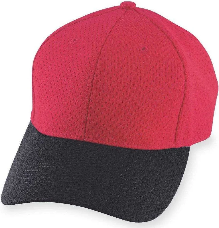 Augusta 6236 Athletic Mesh Cap - Youth - Red Black