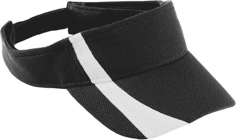 Augusta 6260 Adjustable Wicking Mesh Two-Color Visor - Black White