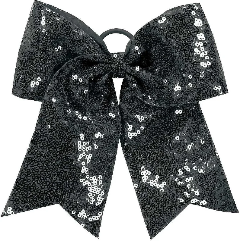 Augusta 6702 Sequin Cheer Hair Bow - Black