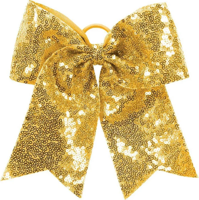 Augusta 6702 Sequin Cheer Hair Bow - Gold