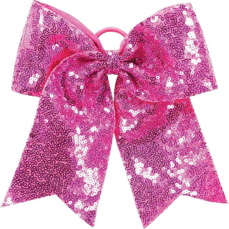 Augusta 6702 Sequin Cheer Hair Bow - Power Pink