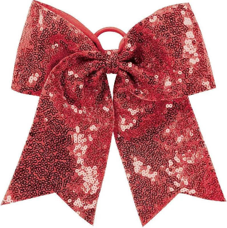 Augusta 6702 Sequin Cheer Hair Bow - Red