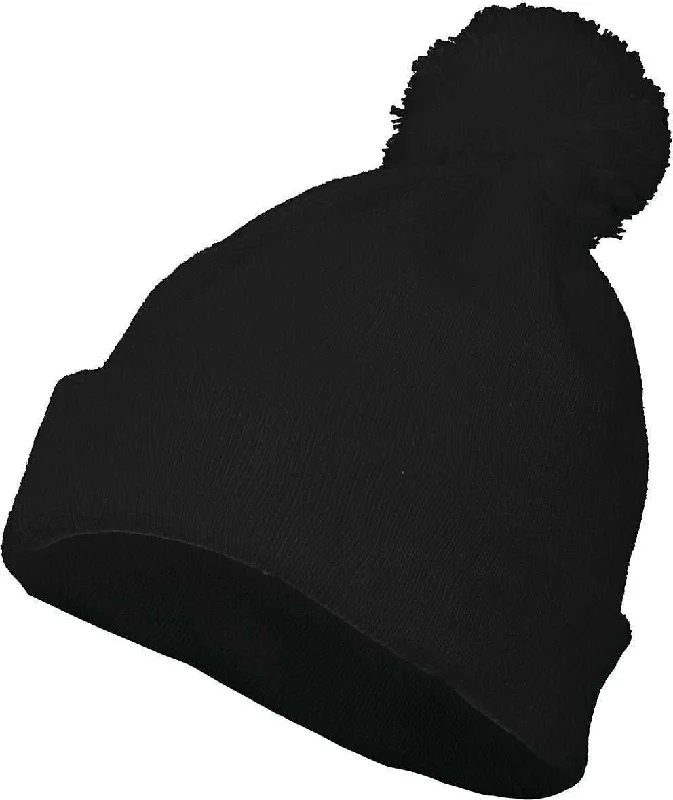 Augusta 6816 Pom Beanie - Black