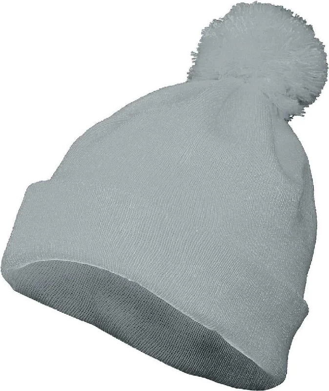 Augusta 6816 Pom Beanie - Grey Heather