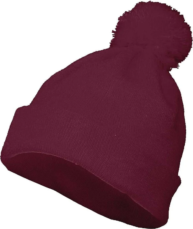 Augusta 6816 Pom Beanie - Maroon